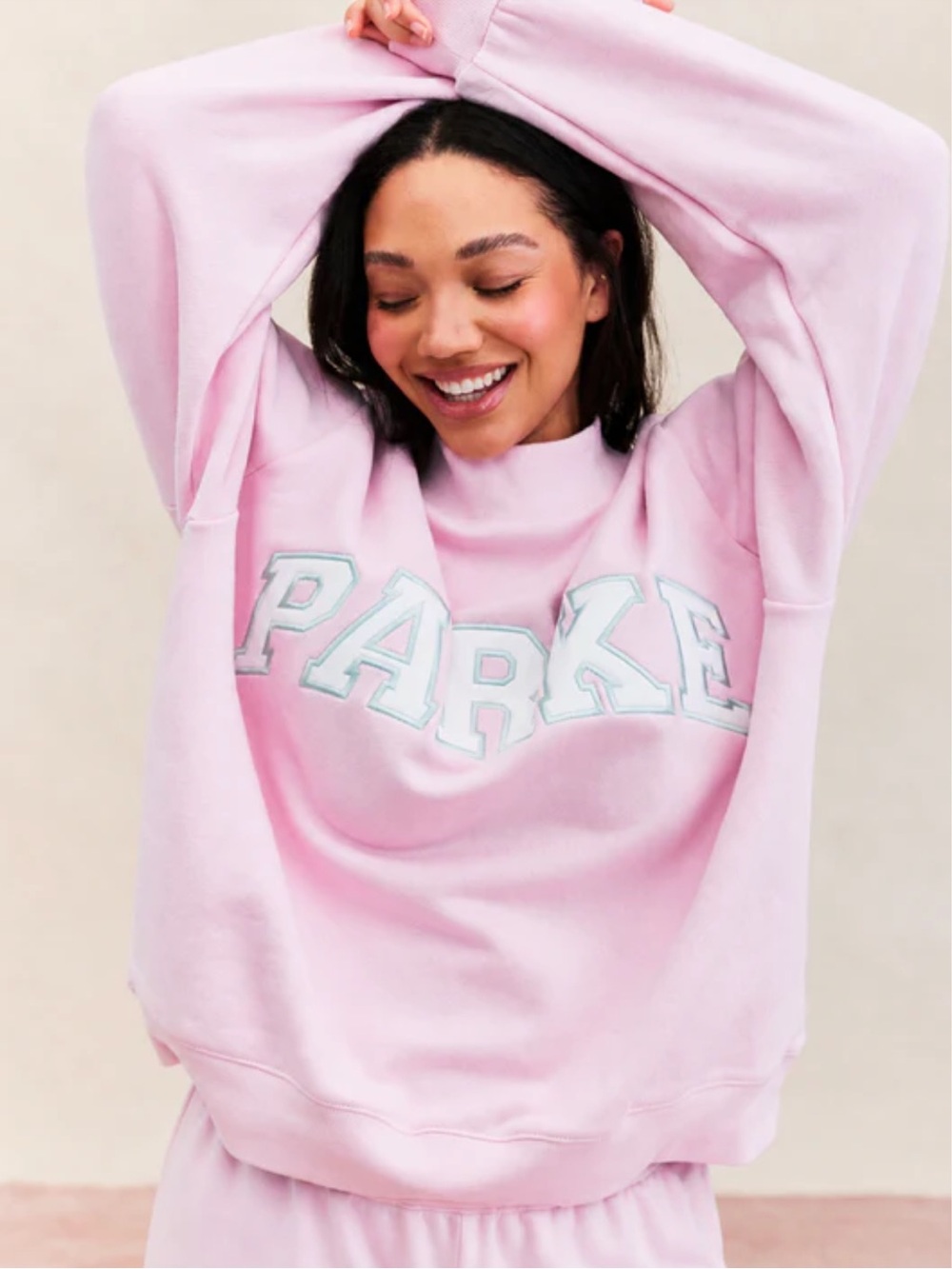 PARKE Fleece Varsity Mockneck in Sprinkle Size: XXL